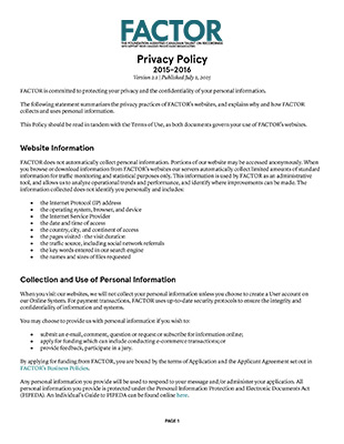 Privacy policy requirements